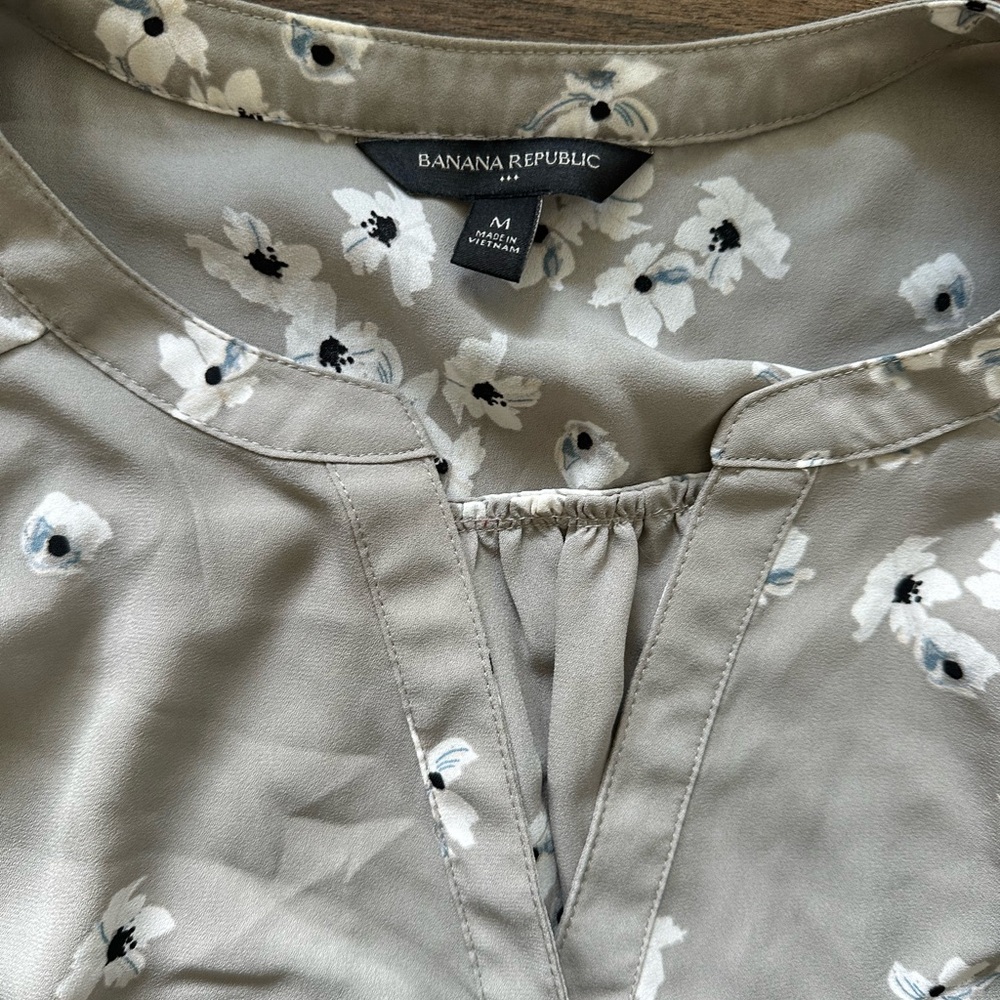 Banana Republic Floral and Solid Blouses - Cream, Pink, White - Picture 3 of 15